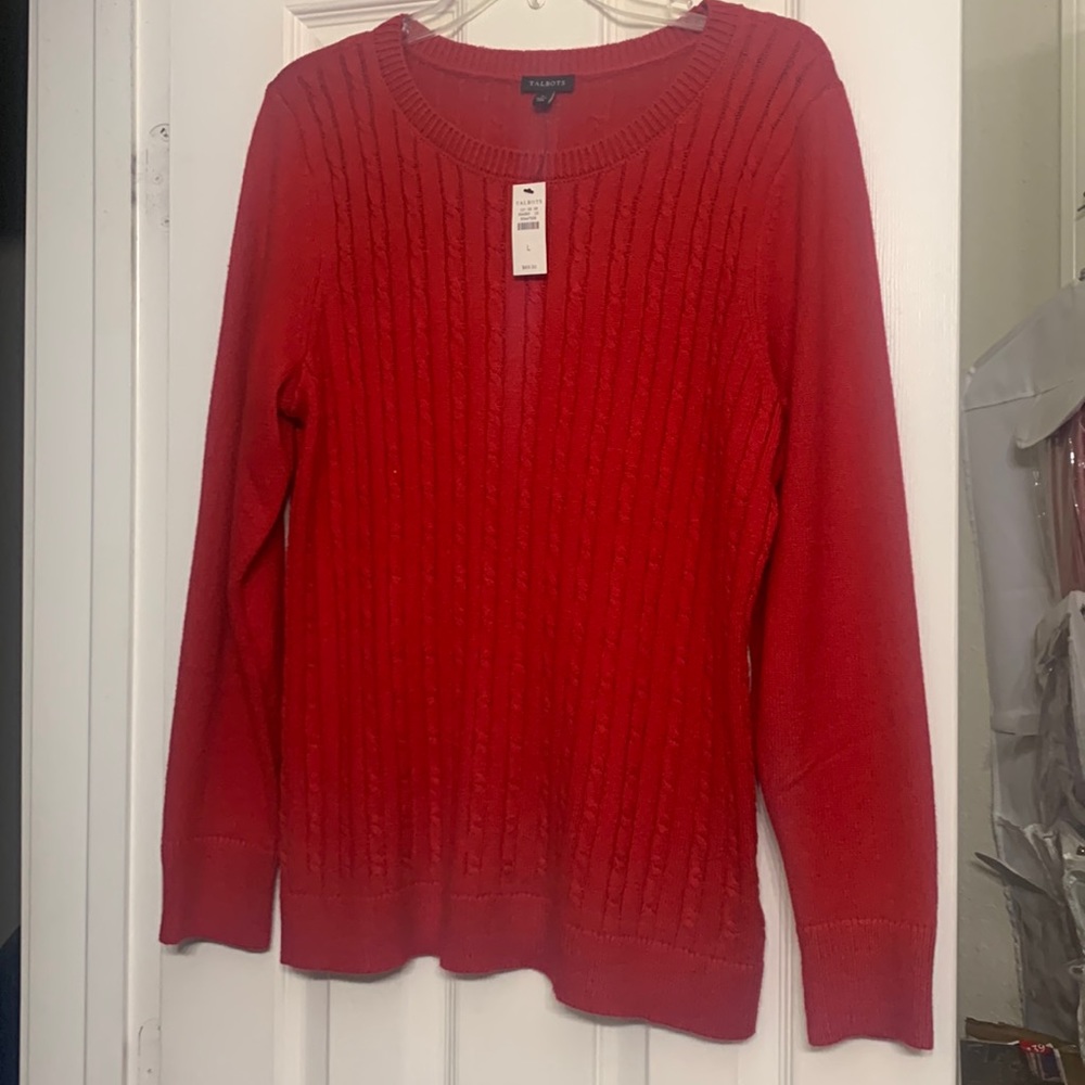 Red Talbots sweater, never worn with tags.